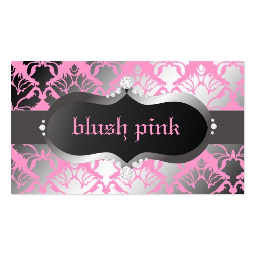 311 Zeopard Sign meets Damask Shimmer Pink Business Card (front side)