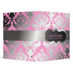 311-Zeopard Sign meets Damask Shimmer Posh Pink Vinyl Binders