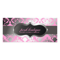 311-Zeopard Sign meets Damask Shimmer Posh Pink Custom Rack Card