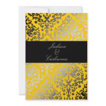 311Dazzling Damask Yellow Jacket invitations by Jill311 311Dazzling Damask Yellow Jacket invitations