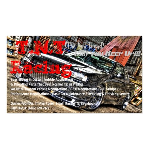 3125525929_9294f76db2, T.N.T Racing, Specializi... Business Card Template (front side)