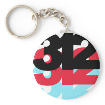 312 Area Code Keychain