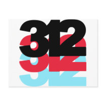 312 Area Code Post Card