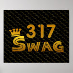 317 Area Code Swag Poster