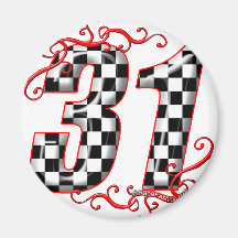 31 auto racing number fridge magnets