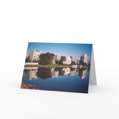 31. Lake Merritt Reflections, Oakland, CA Card by JBPhotoBiz