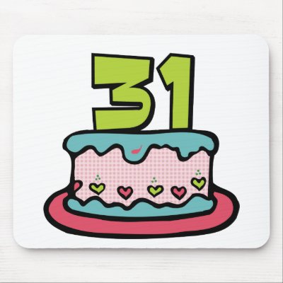 31 Year Old Birthday Cake Mousepads by Birthday_Bash