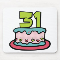 31 Year Old Birthday Cake mousepads