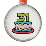 31 Year Old Birthday Cake Christmas Ornaments