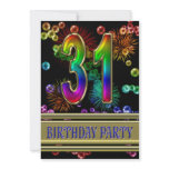 31st Birthday party Invitation with bubbles