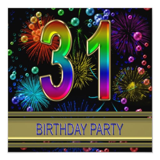 31st Birthday party Invitation with bubbles Zazzle