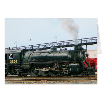 3254 Steam Locomotive Greeting Card by SusanSavad
