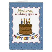 3292 Godson Birthday Cake Card