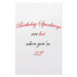 32 Birthday Spanking Stationery
