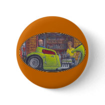 32 Ford three window coupe hot rod. Pinback Button