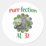 32 Purr-fection Round Stickers