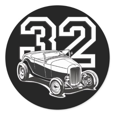 32 Roadster Round Sticker by bomonster