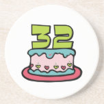 32 Year Old Birthday Cake Drink Coasters