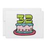 32 Year Old Birthday Cake Custom Invitation