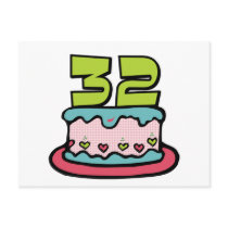 32 Year Old Birthday Cake postcards