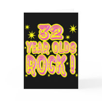 32 Year Olds Rock! (Pink) Greeting Card by TShirtDotCom 32 Year Olds Rock! (Pink) Greeting Card