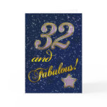 32nd Birthday party Invitation Greeting Cards