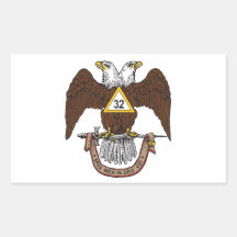 32nd Degree Scottish Rite Brown Eagle Rectangular Sticker