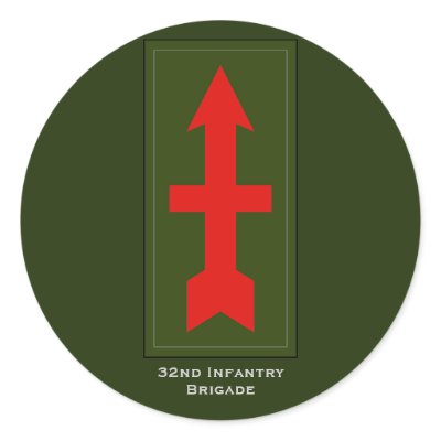 " 32nd Infantry Brigade" Round Sticker by cowboyannie