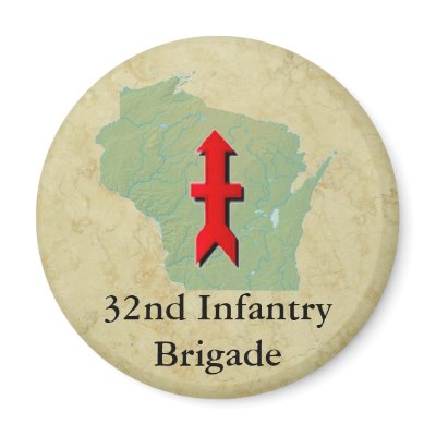 32nd Infantry Wisconsin Map Refrigerator Magnet by cowboyannie
