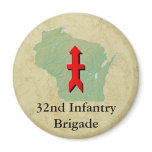 32nd Infantry Wisconsin Map Refrigerator Magnet