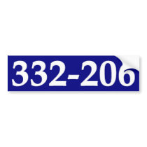 332-206. BUMPER STICKER