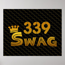 339 Area Code Swag Print