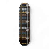 33. Brown Black Gray Plaid Baseball Design Skate Boards