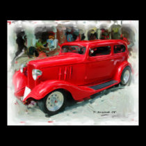 33' Chevy Sedan Art Print posters