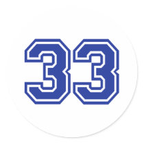 33 - number round sticker