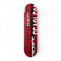 33.Red and Black Plaid Fearless Fierce Custom Skateboard