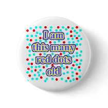 33 Red Dots Old Pinback Button