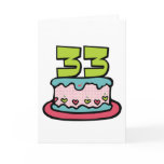 33 Year Old Birthday Cake Greeting Cards
