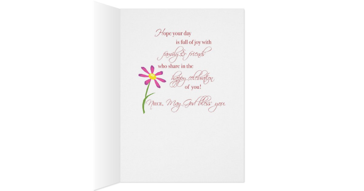 3414 Niece Birthday Flowers, Religious Card 