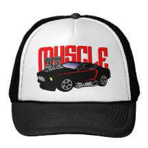 341 Cartoon Muscle Car Hats