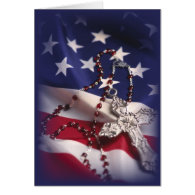 3437 Patriotic Cross and Flag Card