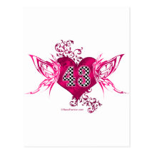 34 racing number butterfly post cards