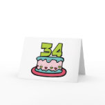 34 Year Old Birthday Cake Greeting Card