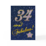 34th Birthday party Invitation Greeting Cards