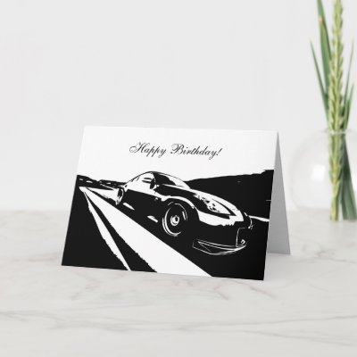 350Z car themed Birthday Card