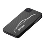 350Z Silver BruishstrokeLogo w/ Faux Carbon Iphone 4 Cover