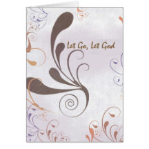 3515 Let Go, Let God Swirls Recovery Anniversary Greeting Card