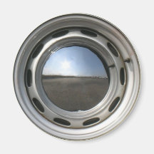 356 Classic car wheel (rim) with chrome hubcap Magnets