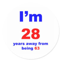 35 Birthday Round Sticker