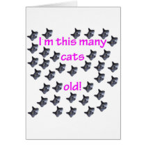 35 Cat Heads Old Greeting Card